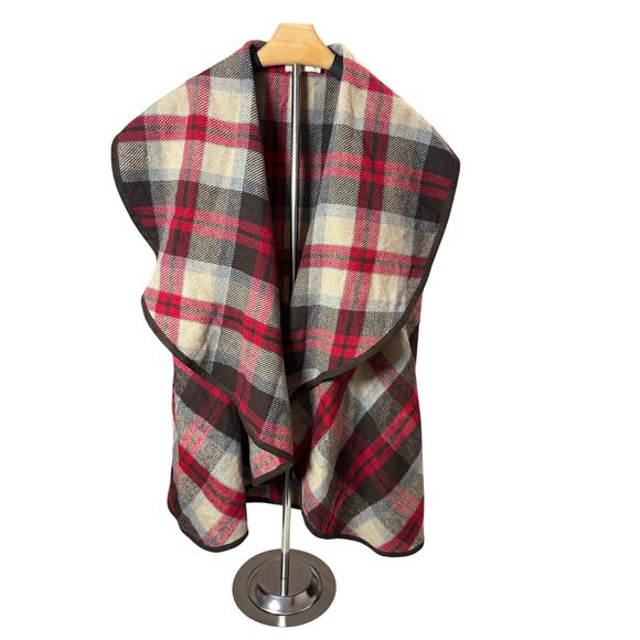 Altar'd State Plaid Fall Poncho vest Lg Fall, autumncore ,cabincore,holiday cozy - Picture 1 of 6